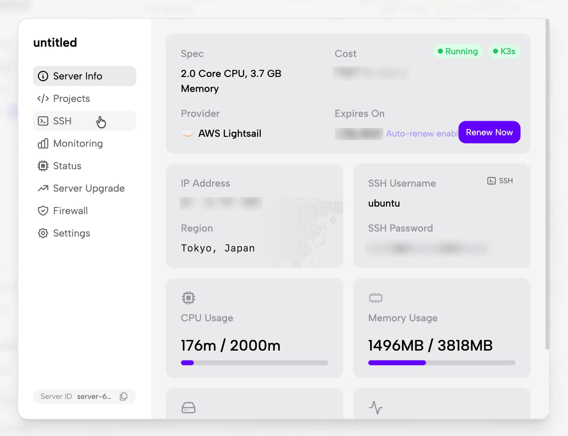 SSH into server from Zeabur Dashboard
